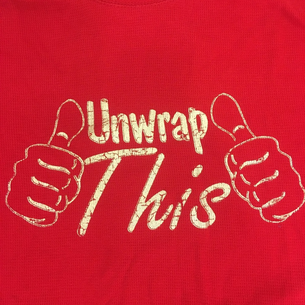 ‘Unwrap This’ Long Sleeve Thermal Tee NWT